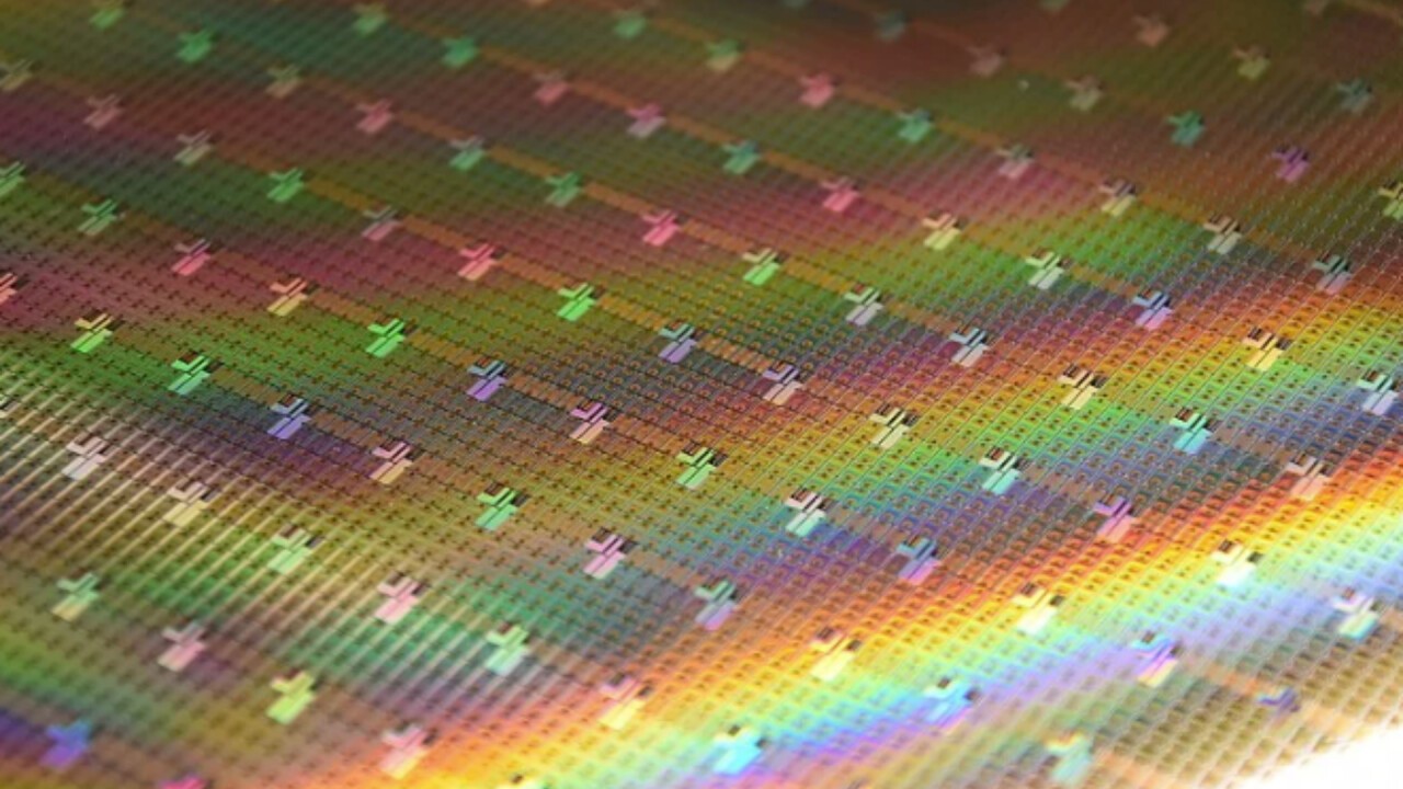Micro-transfer printed chiplets on an 8-inch wafer