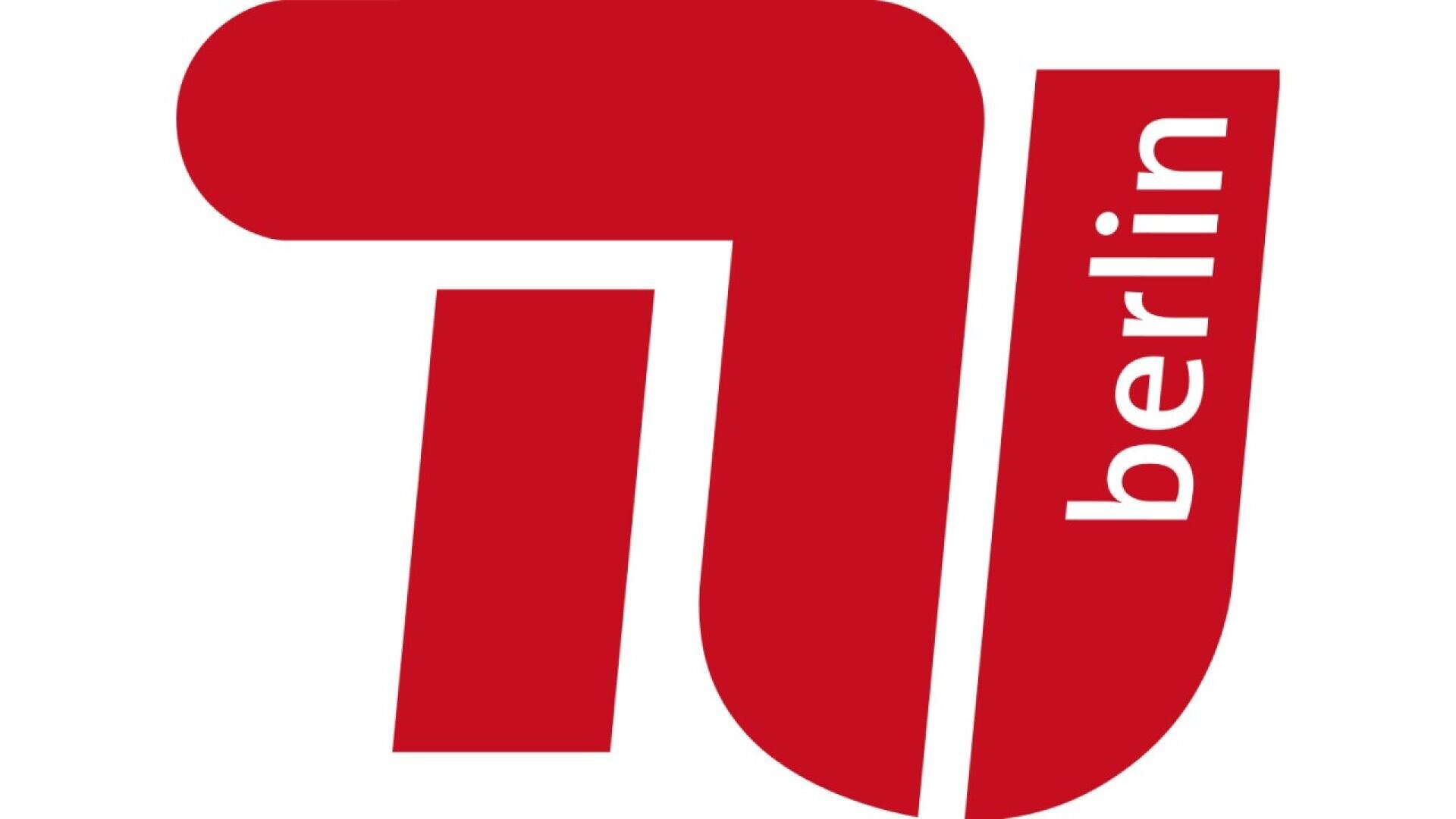 Red and white logo of Technische Universität Berlin, featuring a stylized TU with the word berlin written vertically on the right side.