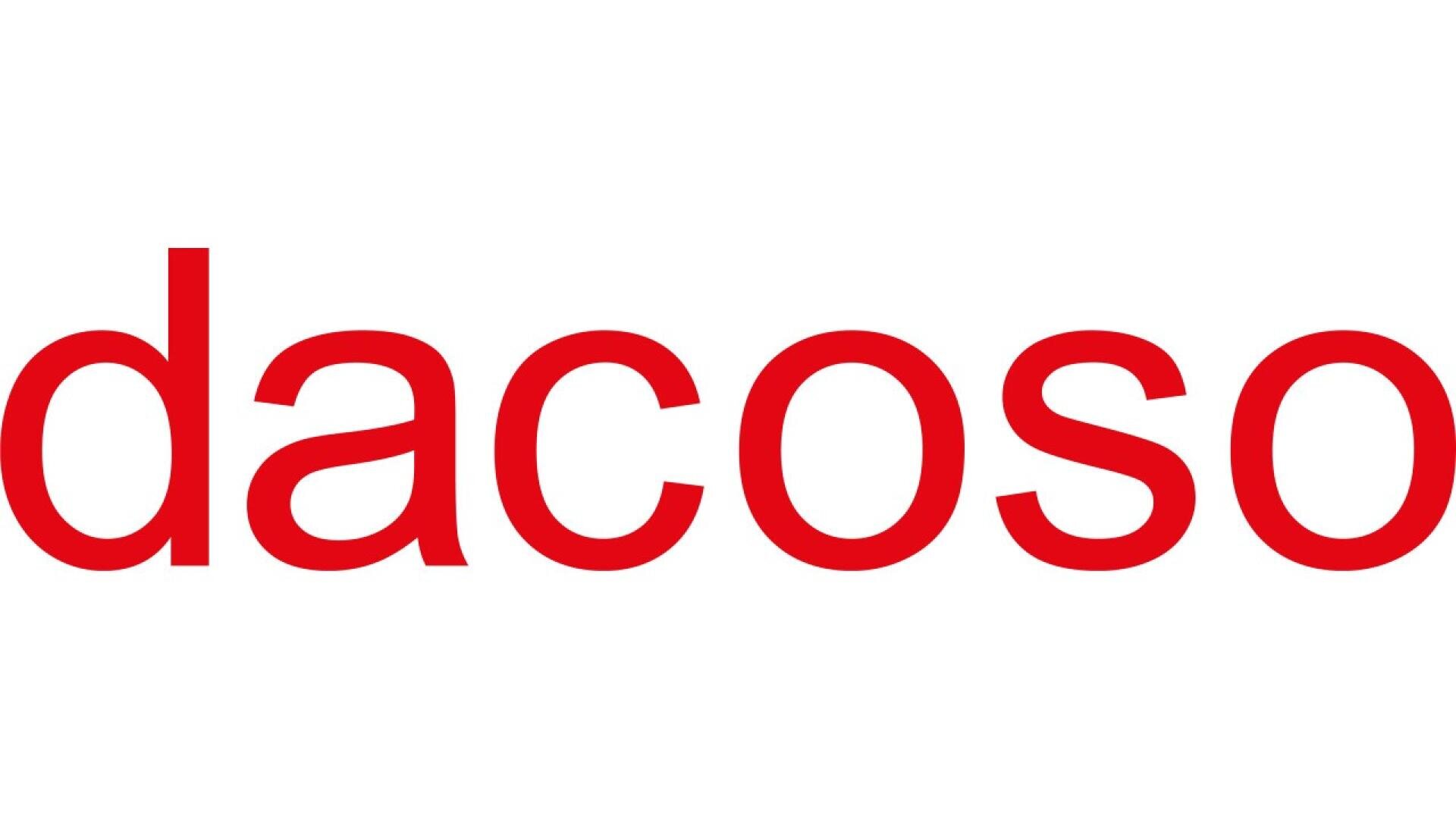 The word dacoso written in bold, lowercase red letters on a white background.